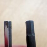 Comparison of tip chamfer and surface finish between TONE and Ko-ken Z-EAL hex bit sockets
