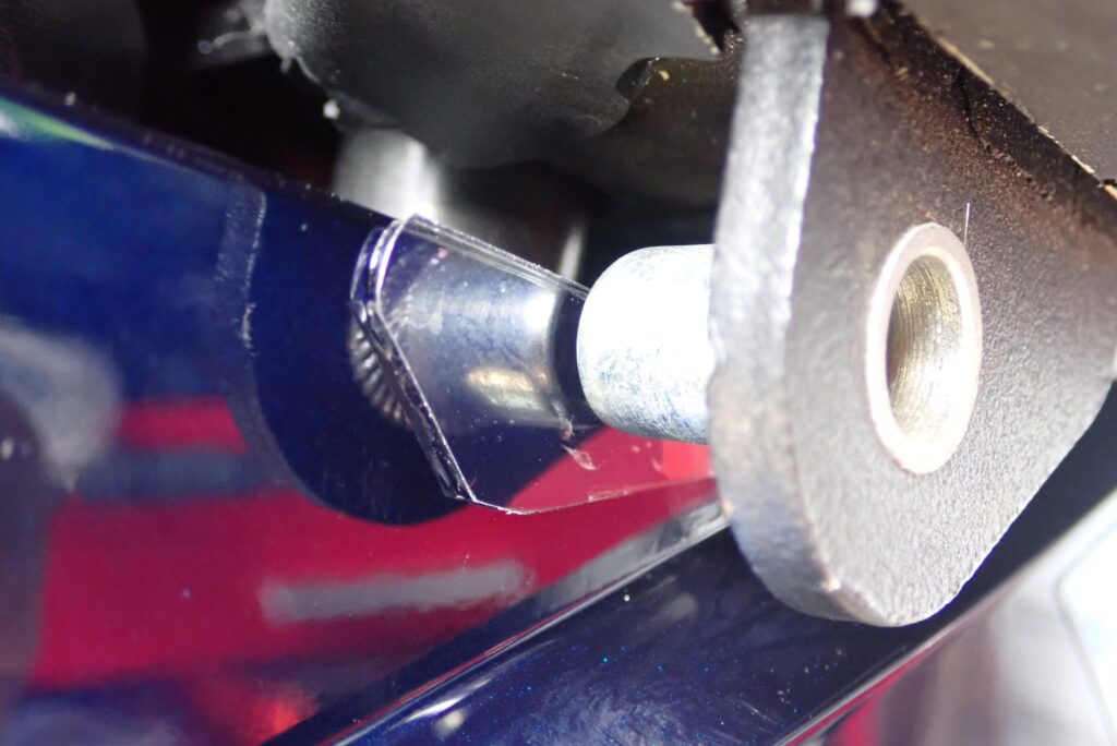 Daytona Protec Pad installed on right rear cowl of Honda X-ADV