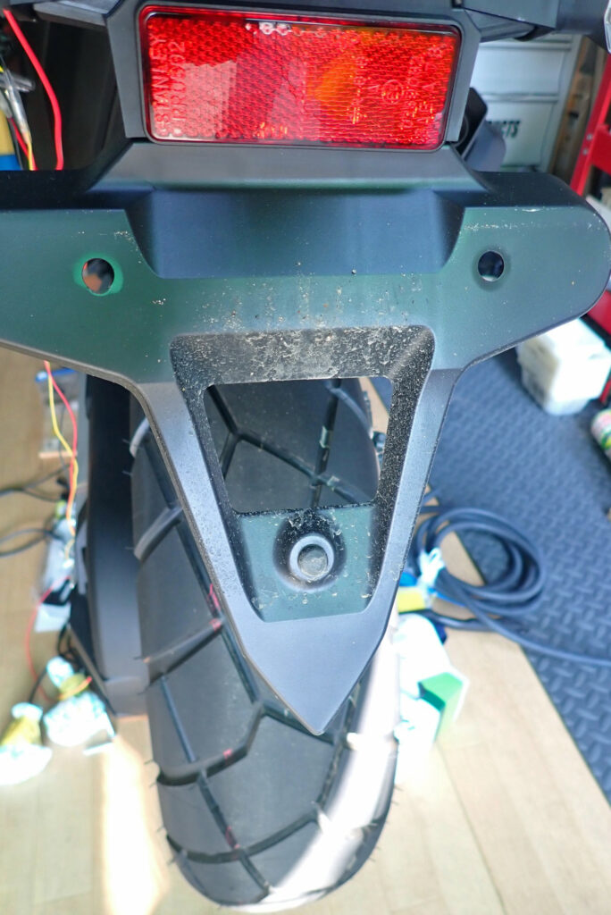 Honda X-ADV rear fender base with license plate removed