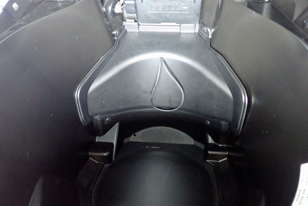 Underseat luggage box space for Daytona D-UNIT installation on Honda X-ADV