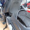 Chain side view of Puig splash guard showing fine mist dirt pattern after 400km ride