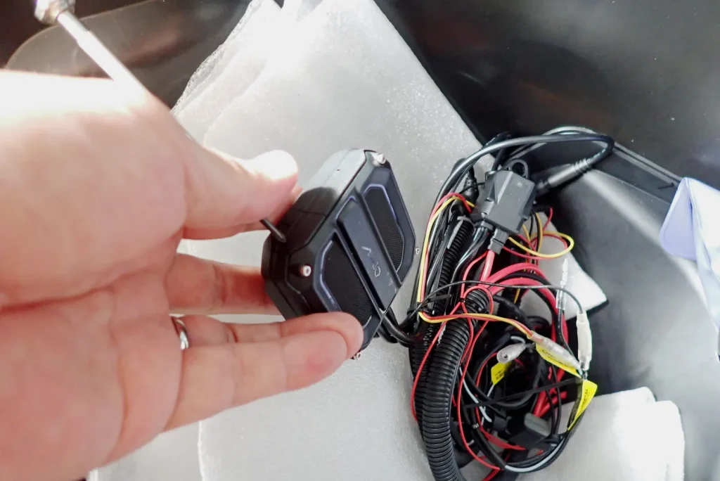 Accessing the microSD card slot on the Daytona M820WD main unit