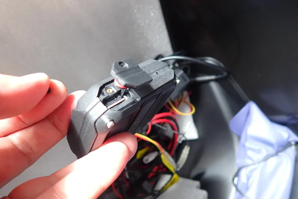 Ejecting the microSD card from the waterproof main unit